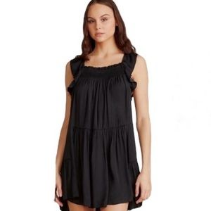 Free People Want Your Love Short Sleeve Black Babydoll Mini Dress